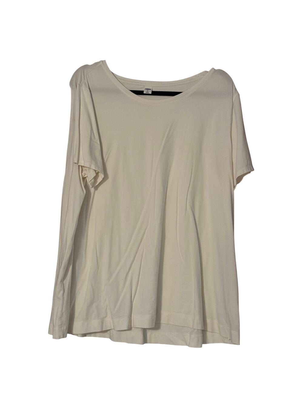 Old Navy Women's XL Tall Ivory Modal Blend Short Sleeve Tunic Tee Relaxed Fit